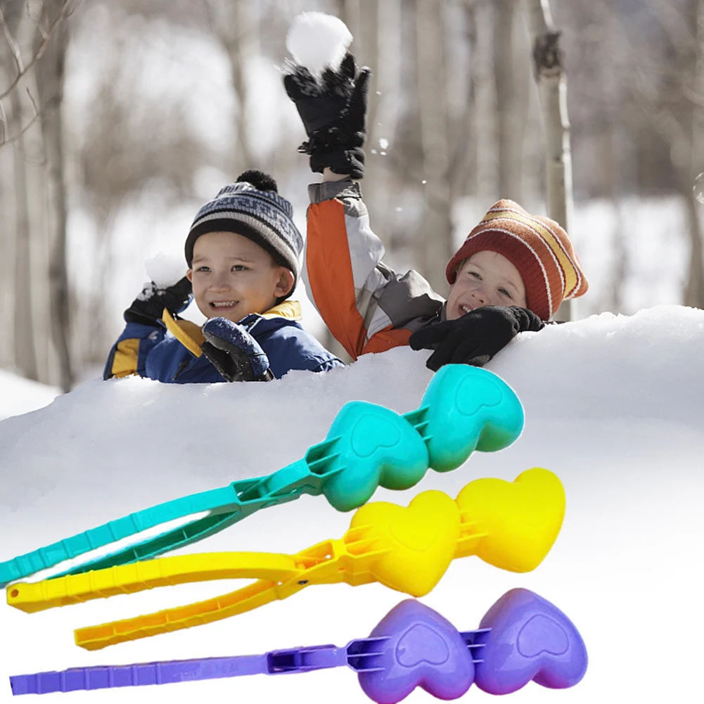 

Heart Shape Snowball Clip Snow Ball Making Clamp Kids Toys Outdoor Playing Snow Clips Snowball Throwing Mold Interactive Toys