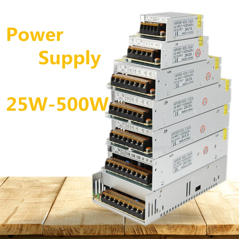 Блок питания 24 В постоянного тока Светодиодная лента от 25 Вт до 500 трансформатор