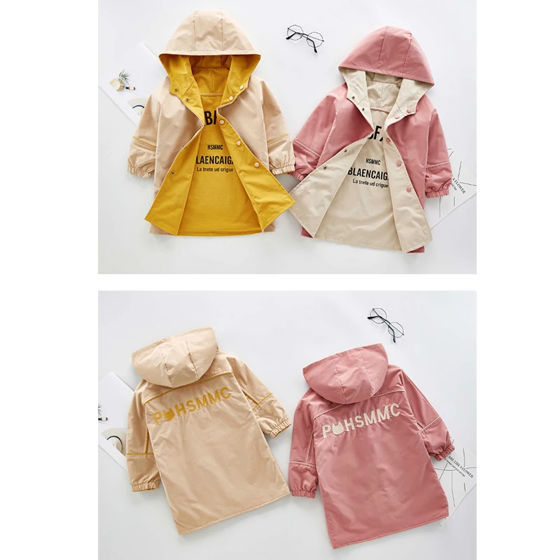 Новинка 2018 весенне-осенняя ветровка для девочек двухцветная одежда маленьких