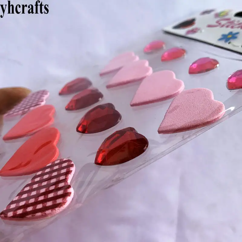 1 пакетов/лот 3D пенопластовые наклейки в форме сердца алмазов украшение на День