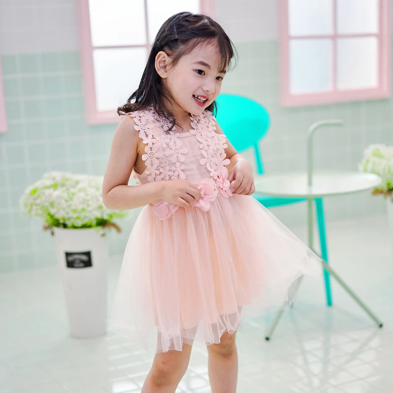 Симпатичная одежда высокое качество платье из тюля с цветочным узором для