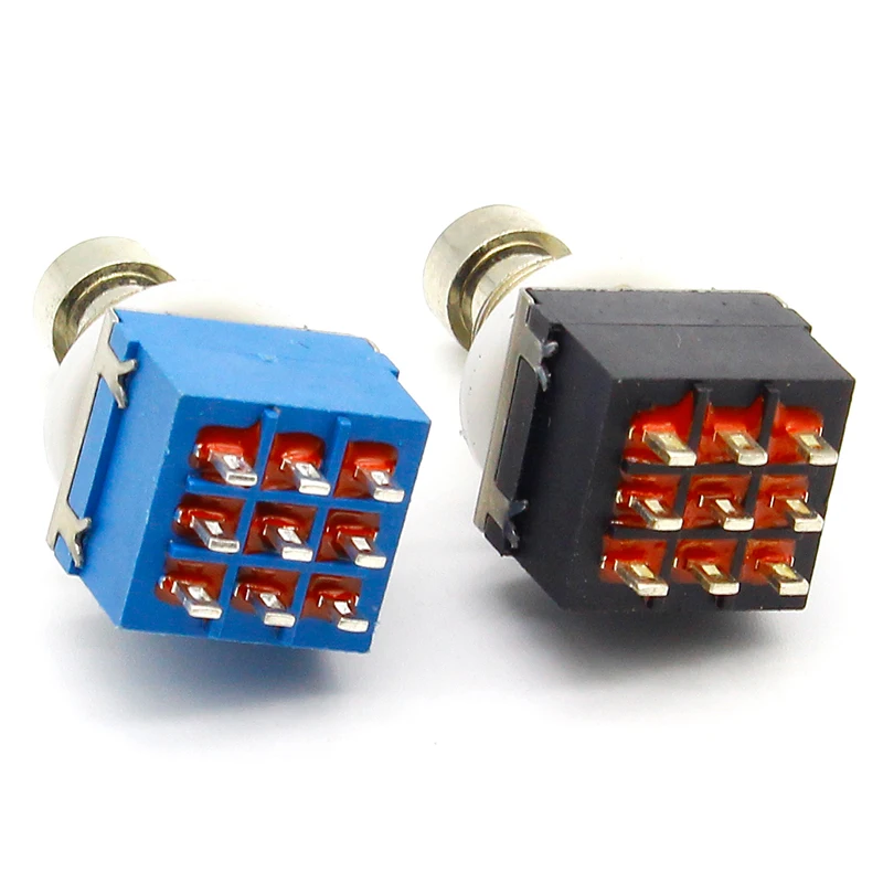 3PDT 9 контактный Гитарный Эффект кнопочный переключатель Педальный для ног