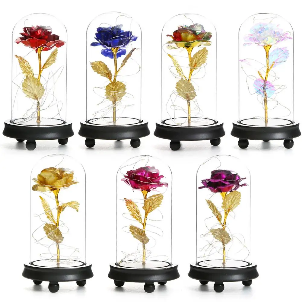 Светодиодный светильник в виде бутылки с розой ночник цветком стеклянном