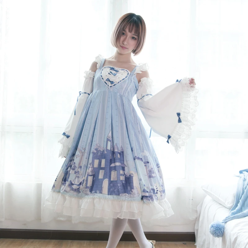 Вечерние платья принцессы в стиле милой Лолиты винтажное кружевное платье с