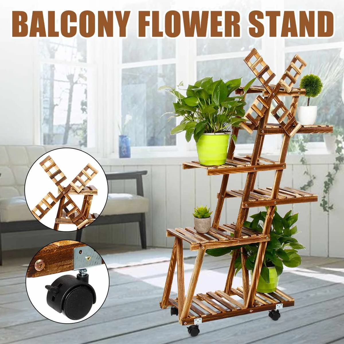 

Подставка для растений, деревянная, 6 видов