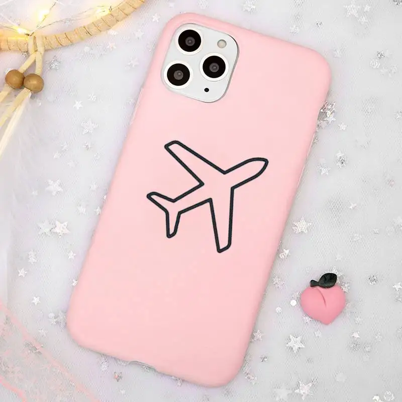 

World Map Travel Plans Phone Case Candy Color for iPhone 11 12 mini pro XS MAX 8 7 6 6S Plus X SE 2020 XR