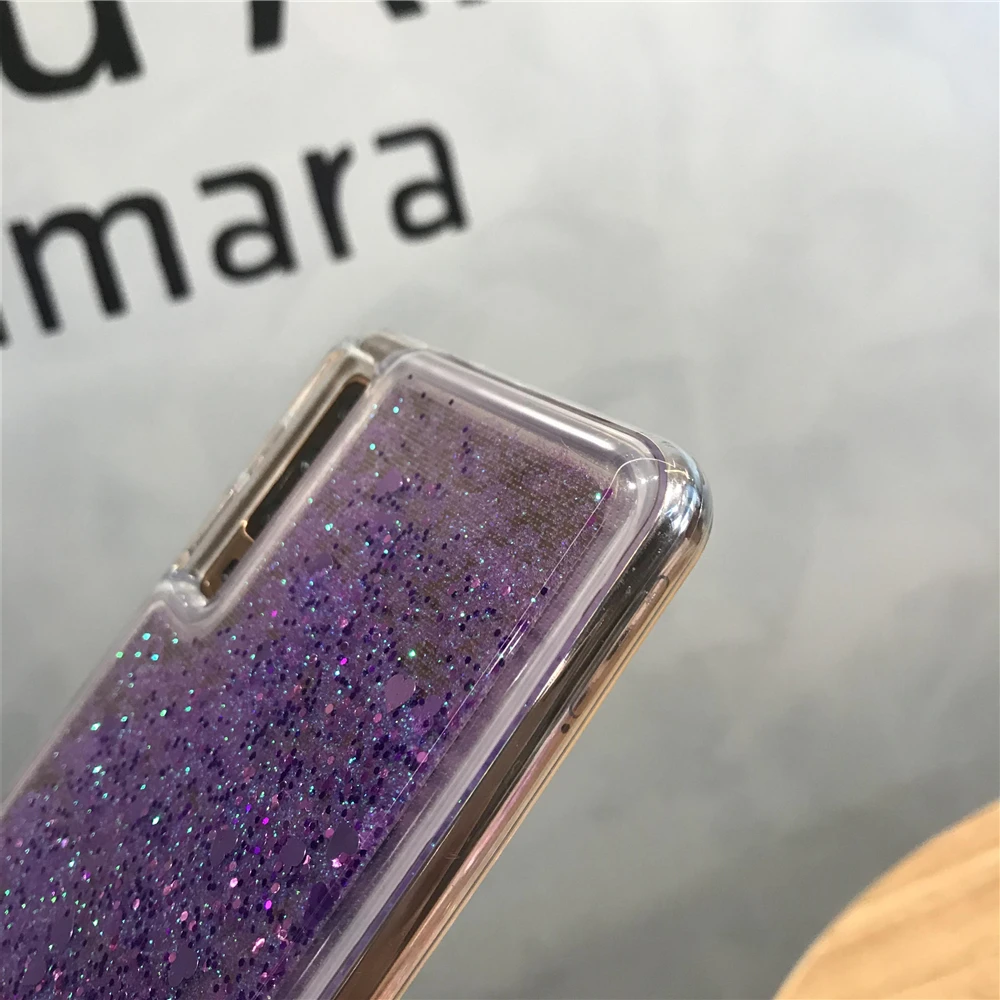 Милый чехол с сердечком и жидким песком для Samsung Galaxy A7 A6 A8 A9 J4 J6 J8 2018 мягкий из ТПУ A10