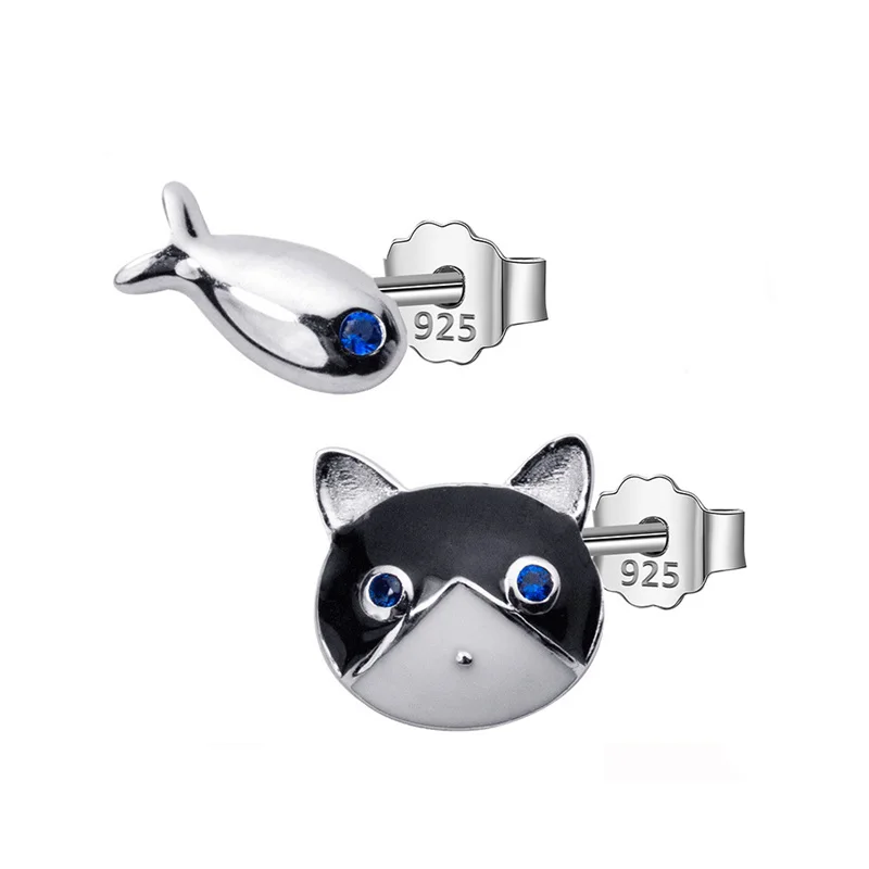 DS856 Trusta 925 пробы серебряные женские ювелирные изделия Модные милые миниатюрные Асимметричные карамельные серьги с буквой для дочек девочек DS584 - Окраска металла: DS856