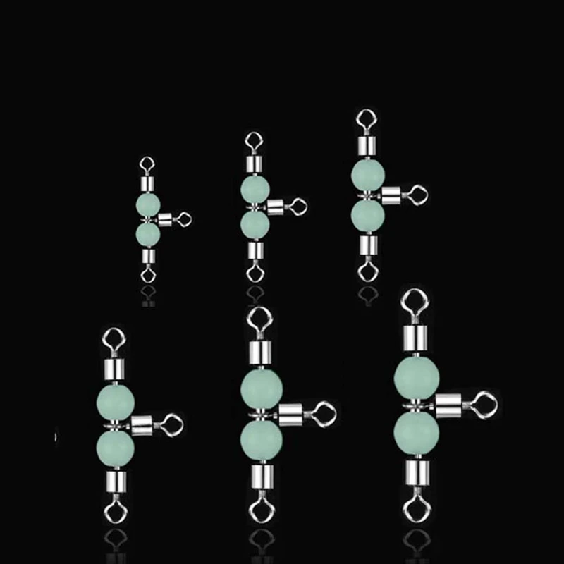 10 шт./лот рыболовные снасти Вертлюг 3 стороннее поворотное кольцо рыболовный