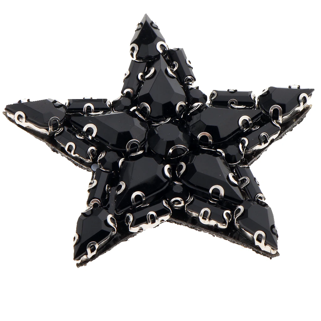 Звезда Пентаграмма патч шить на горный хрусталь аппликация для одежды сумки