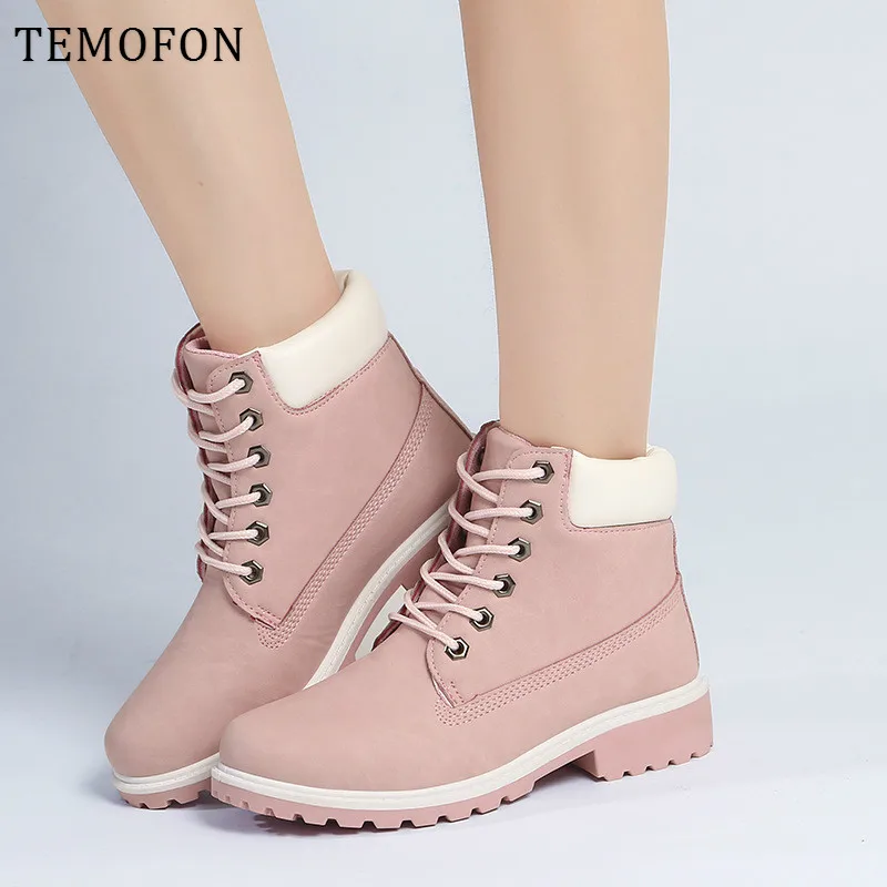 Зимние ботильоны женские зимние ботинки плюшевые на шнуровке повседневная