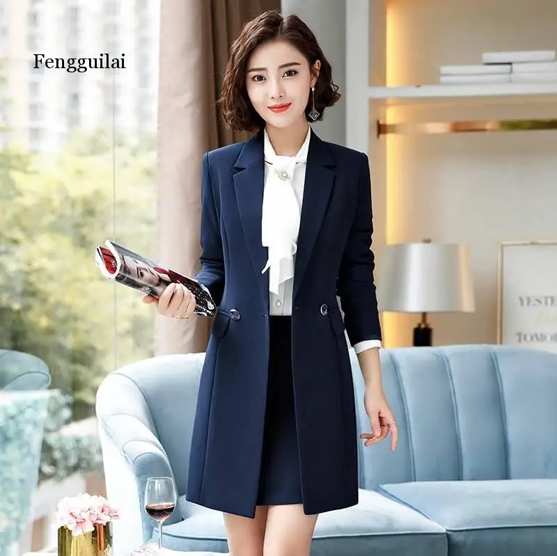 Осенне зимний плотный костюм профессиональная одежда Женская модная