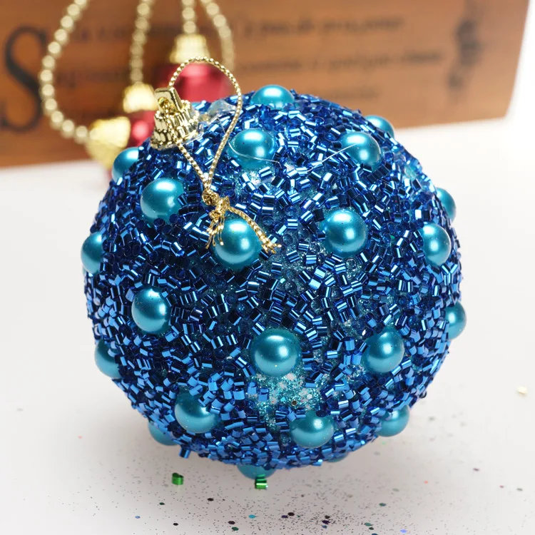 Оптовая продажа 6 штук Рождественские Елочные топперы Декор шар с жемчугом