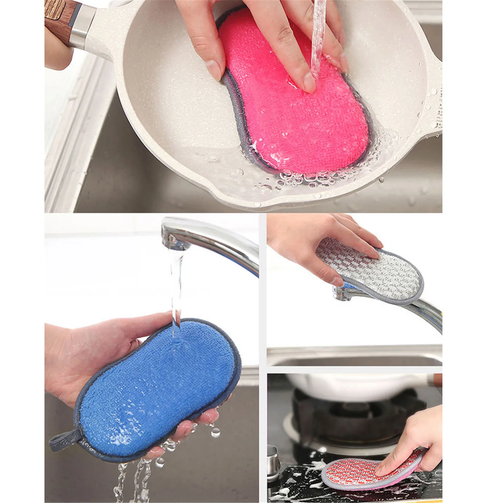 

Kitchen Strong Nonstick Oil Fiber Dish Washing Towel Bowl Washing Pot Brush Tool Kitchen Strong Nonstick Oil Fiber Washing Cloth