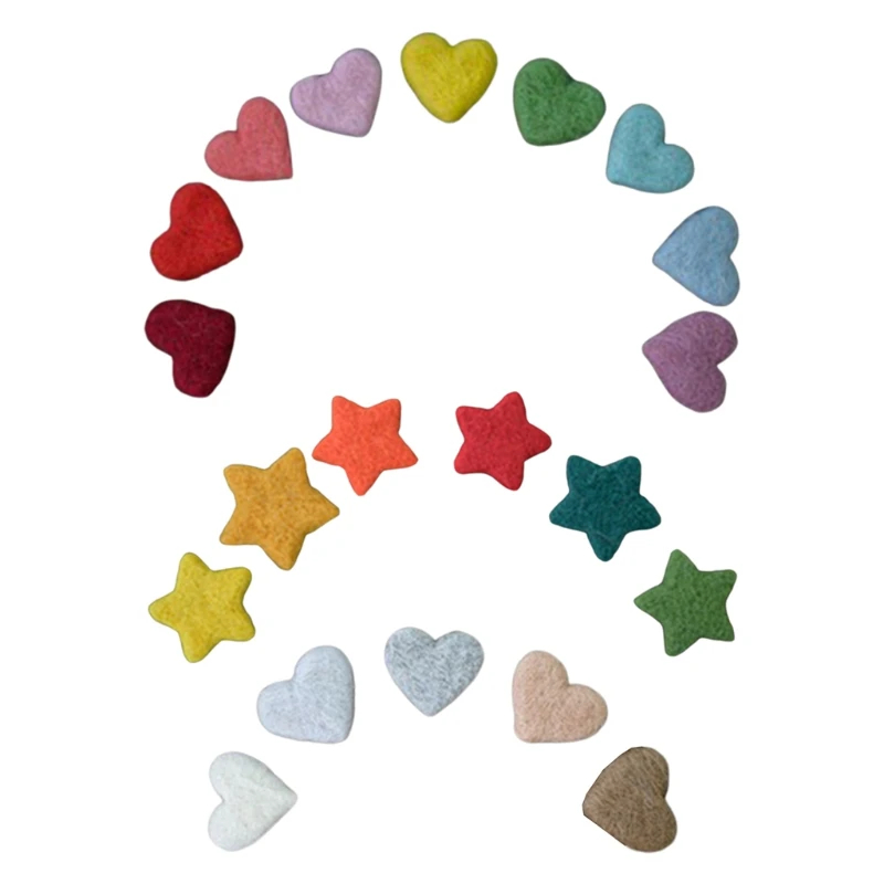 

5/6/9 Pcs DIY Handmade Baby Felt Love Heart Stars Ornaments Home Party Decorations Newborn Photography Props Infant Photo GXMB