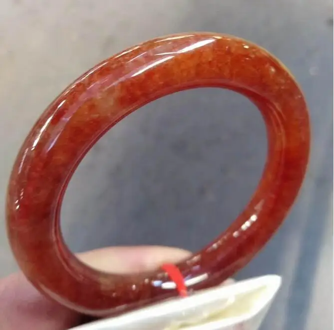 Оптовая продажа Круглый браслет из Мьянмы натурального нефрита желто-Красного