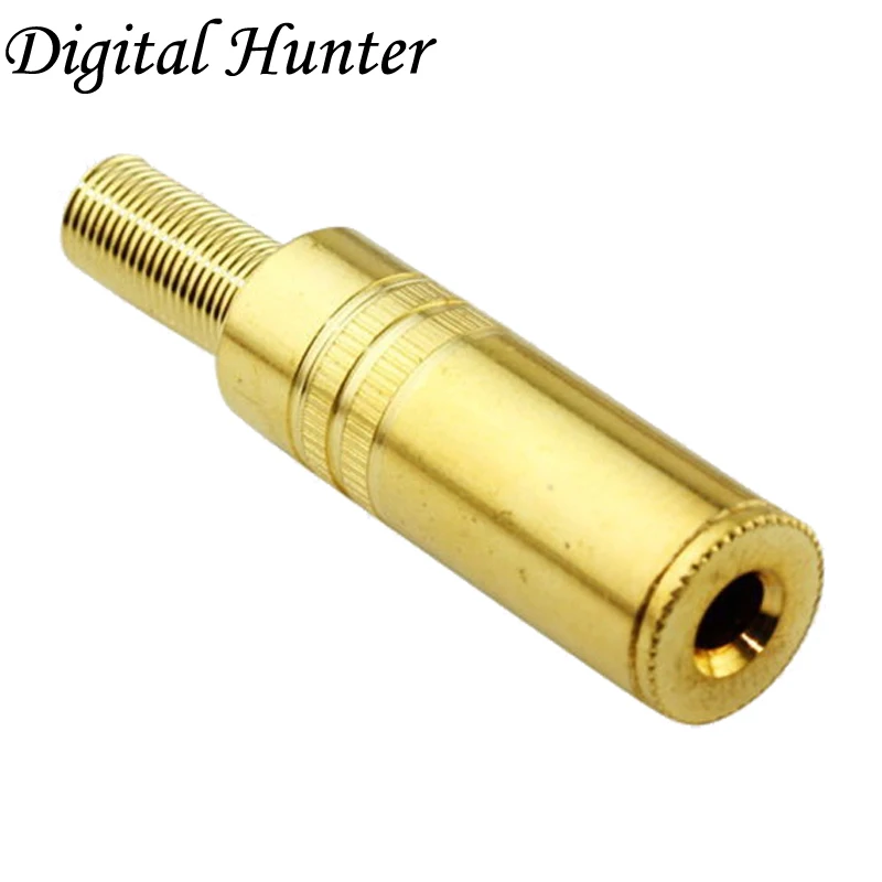 Позолоченный никелированный 3 5 мм разъем стерео Встроенный адаптер для пайки |