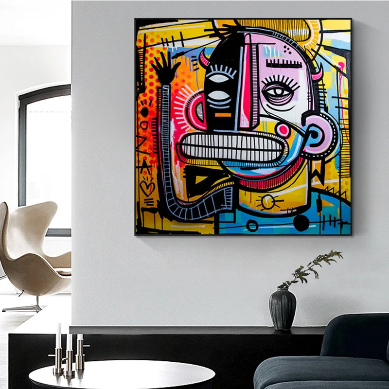

Graffiti Street Art Joachim Abstract Colorful Oil Painting on Canvas Poster and Prints Wall Art Picture for Living Room Decor