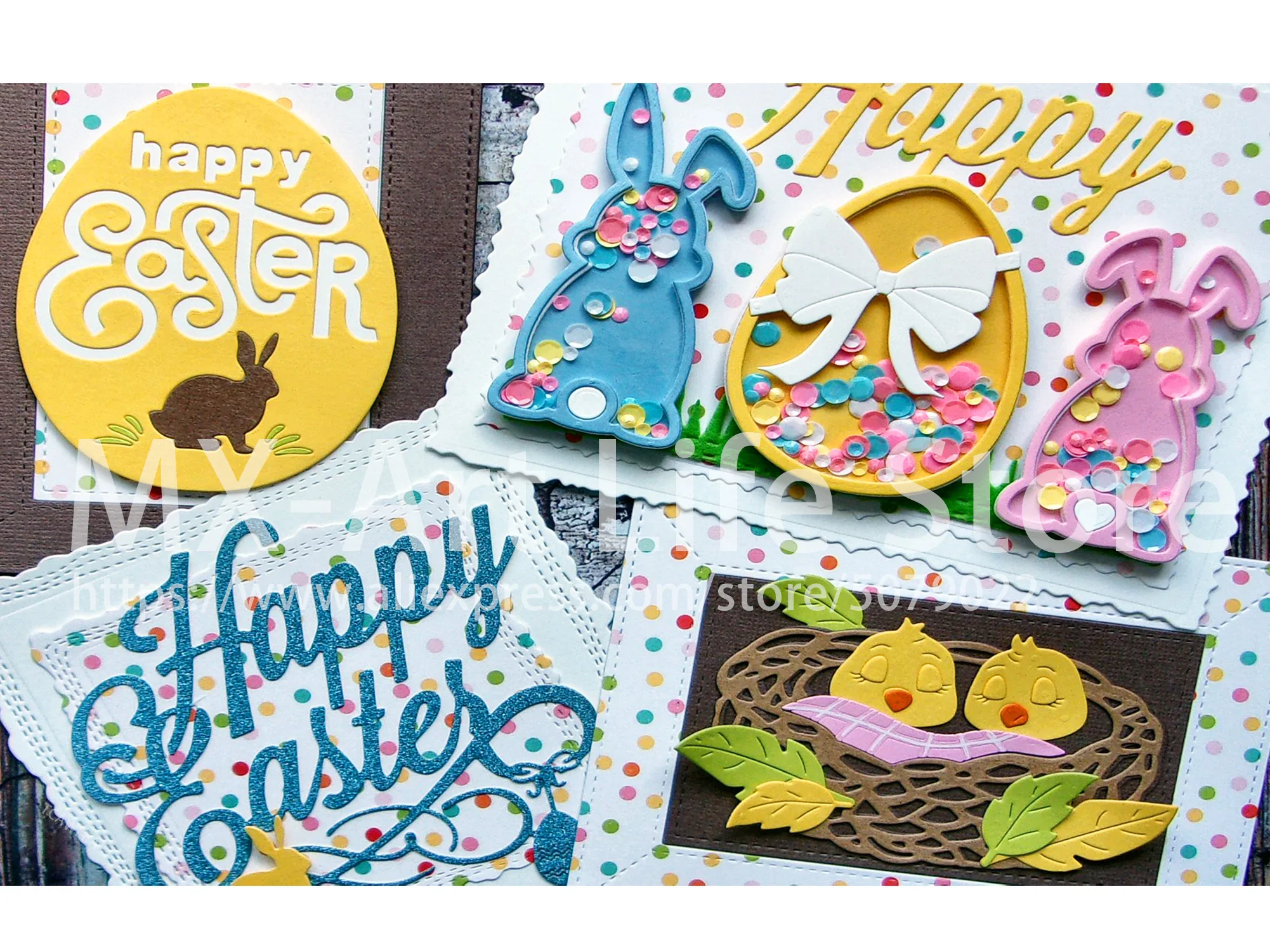 Милый Пасхальный шейкер в виде кролика металлические Вырубные штампы новый