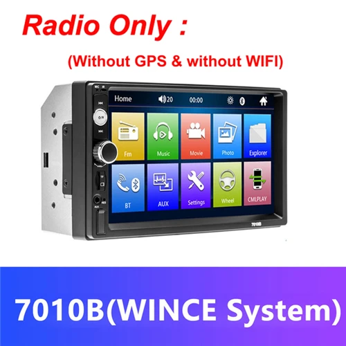 Wince Radio Only Podofo Авторадио 2 din автомагнитола 7010b Wince Android мультимедийный плеер gps авто стерео Bluetooth wifi USB Suppport камера заднего вида - Цвет: Wince Radio Only