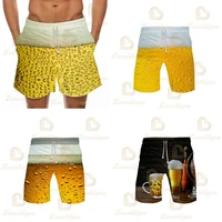 short homme mens loose beer shorts 3d printing quick dry swimsuit sports swim trunks pants hombre plus size 6xl