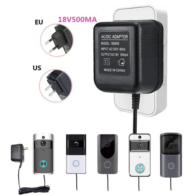 18V AC Power Adapter Transformer Charger EU US Plug 220V-240V For Wifi Smart Video Doorbell Camera Video Intercom Door Bell Ring