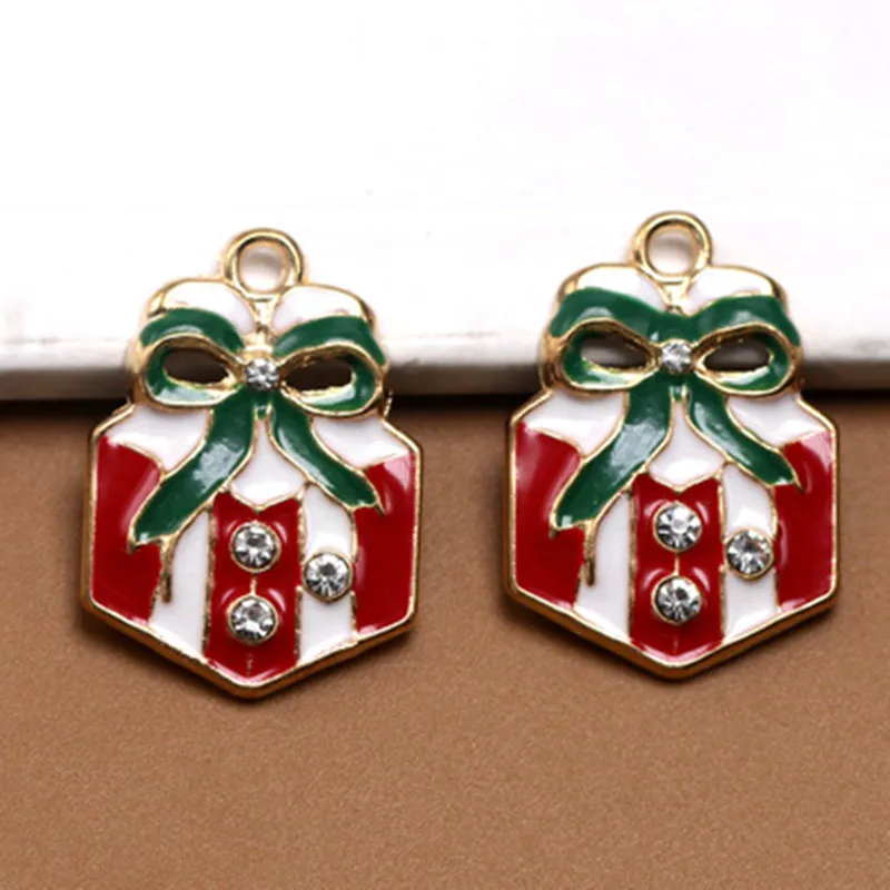 

Новый Рождественский подарок 10 шт. эмалью Подвески для изготовления ювелирных изделий сплава кулон подходят для создания модного ювелирно...
