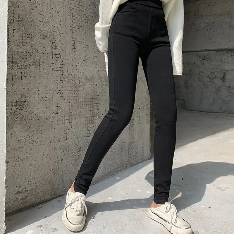 2019 осенние новые женские черные эластичные леггинсы износостойкие тонкие