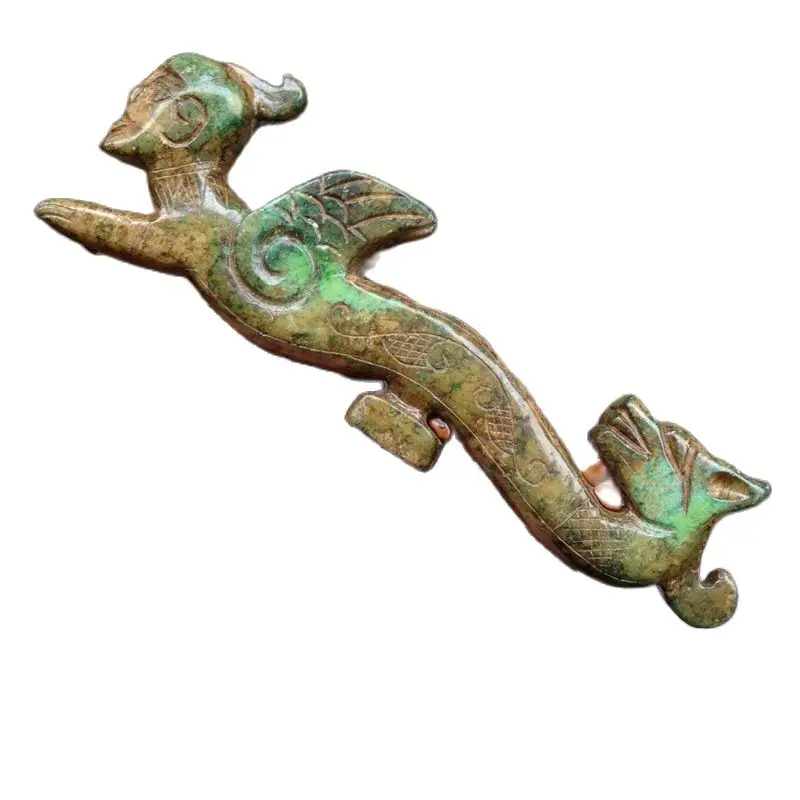 Китайская декоративная старинная Нефритовая статуя Dragon Man | Дом и сад