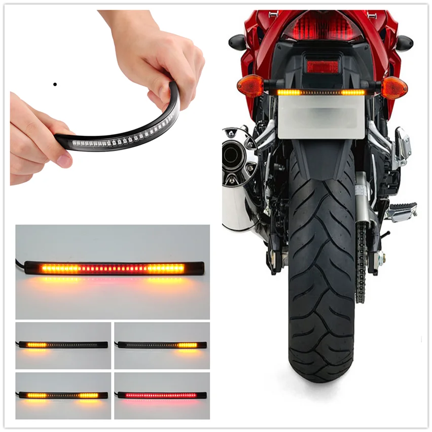 

Motorcycle Plate Light Brake Stop Turn Signal Strip lamp for HONDA CBR250R VFR 1200 F ST 1300 Black SpiRit NC750 S X