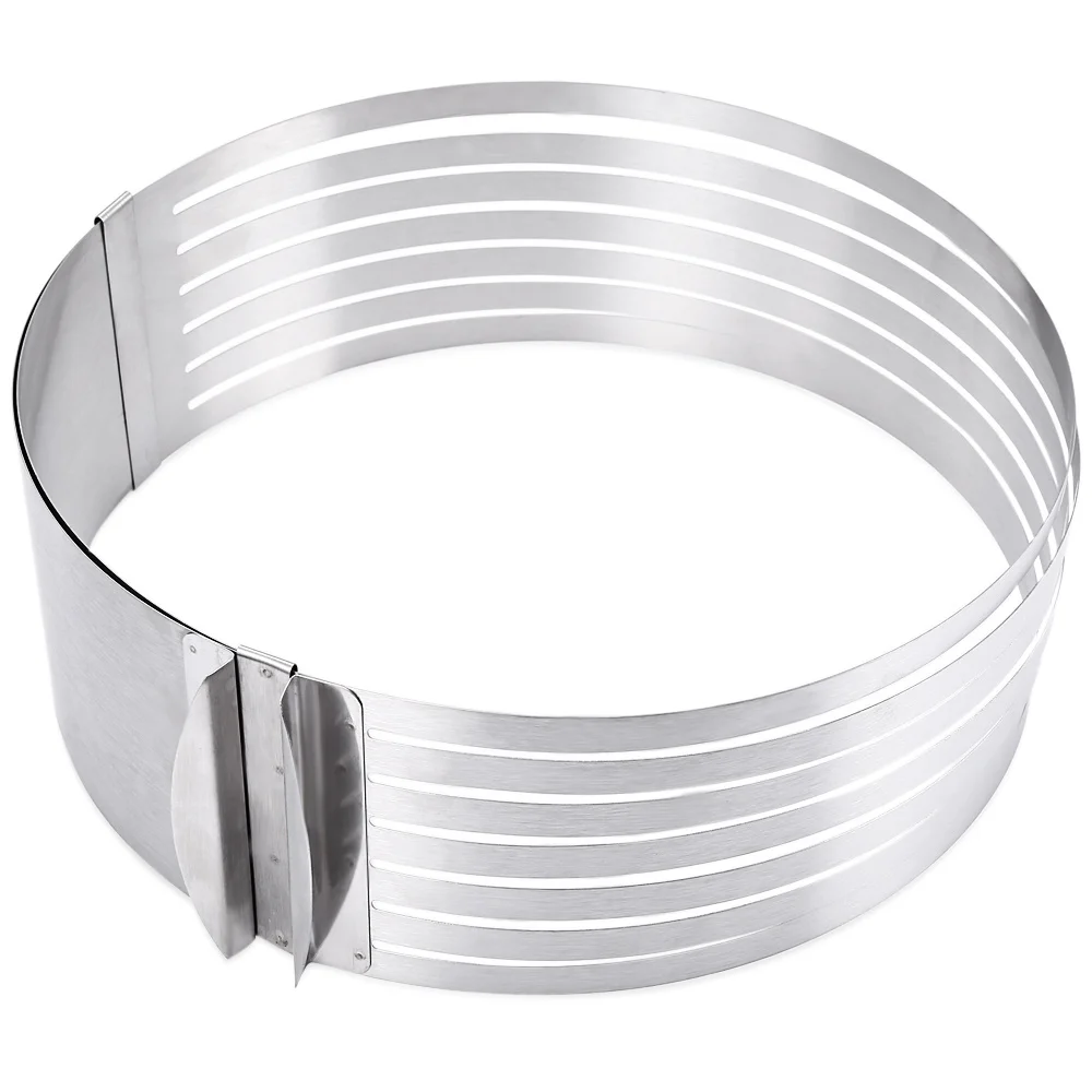 9-12 дюймов кольцо из нержавеющей стали регулируемый слой торта набор слайсер мусс