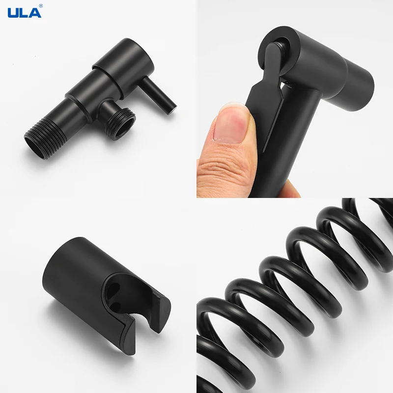 Портативный смеситель для биде из нержавеющей стали черный кран унитаза и ванной