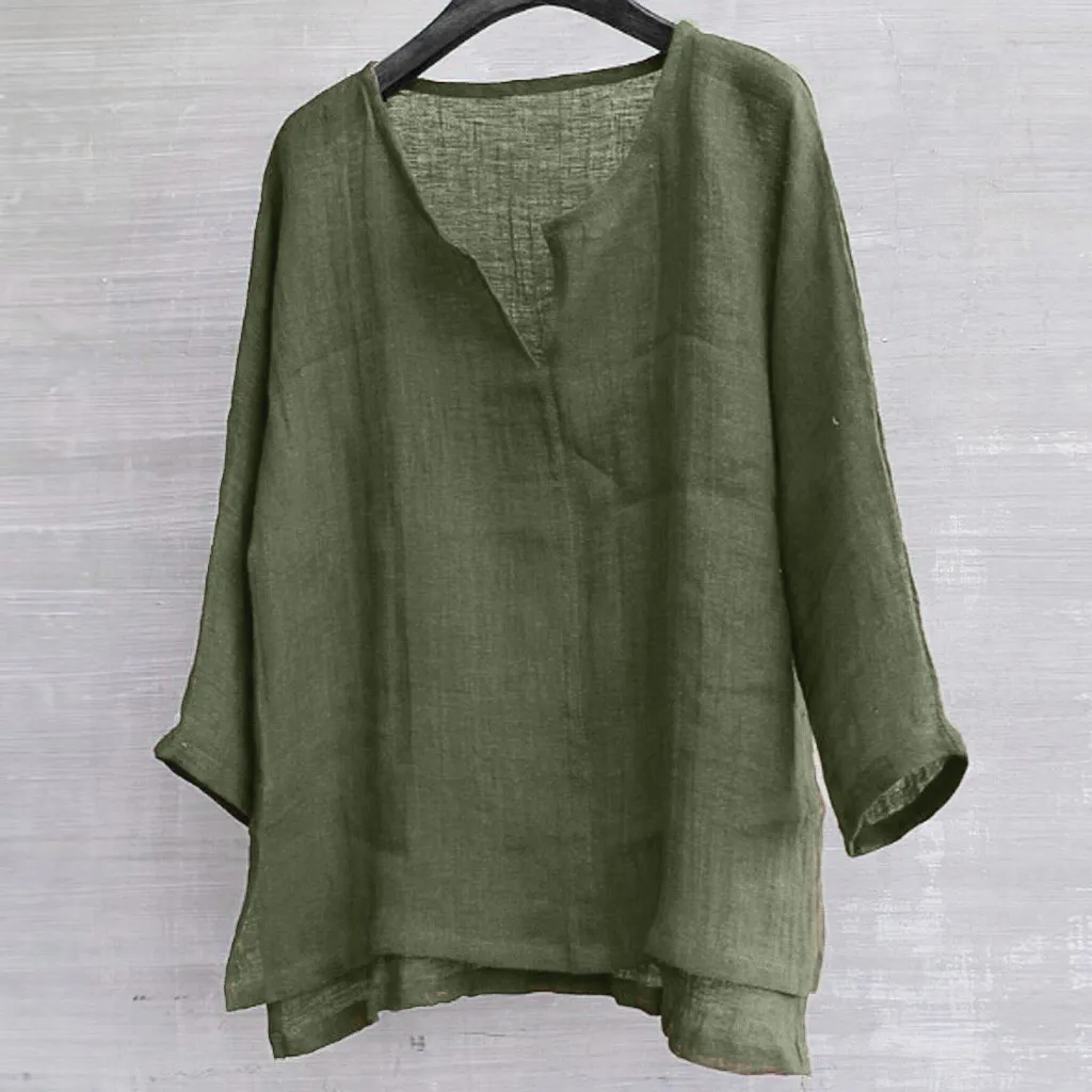 Футболка мужская льняная с длинным рукавом модная повседневная Пляжная