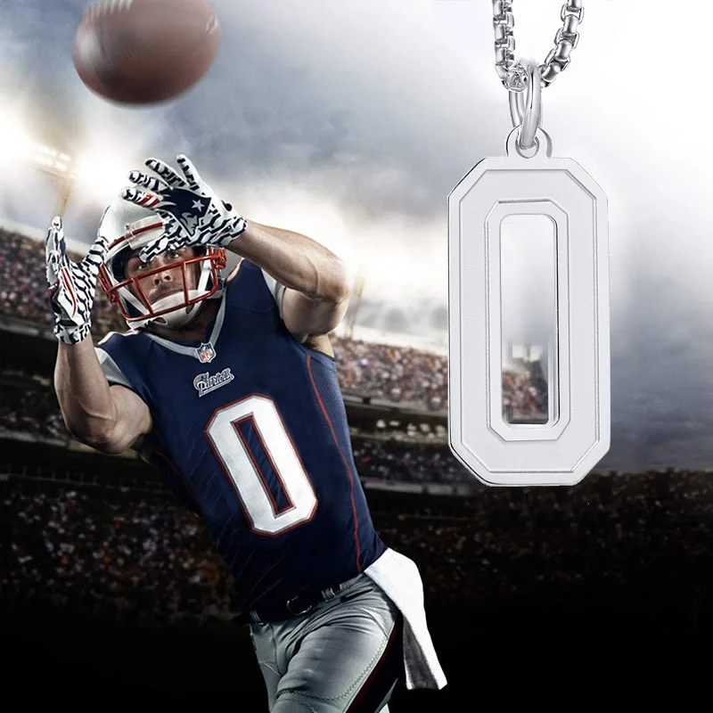 Ожерелье унисекс с цифрами мужское из нержавеющей стали эмалированное для