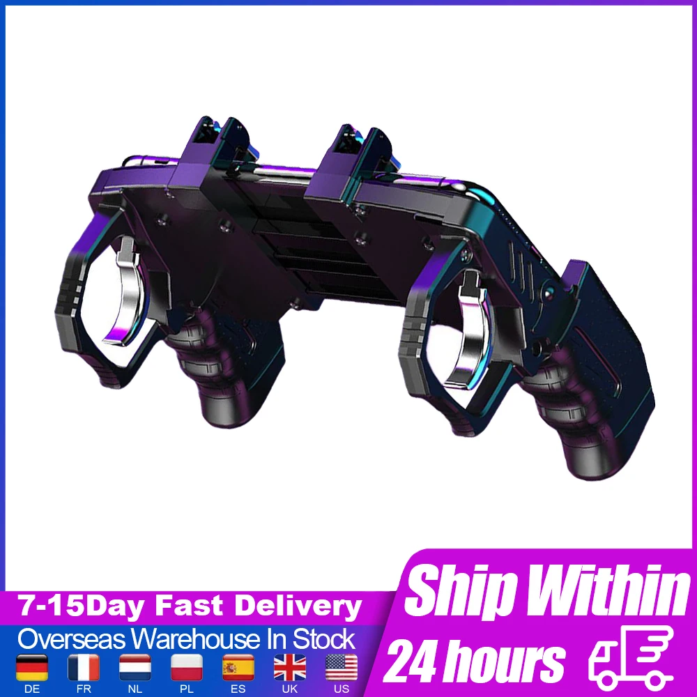 

K21 Mobile Game Controller Aim Trigger Fire Buttons L1R1 Shooter Sensitive Joystick Gamepad for PUBG 4.7-6.5 inch Smart Phone