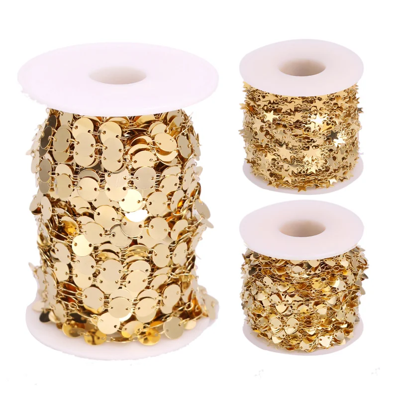 Золотая цепочка ручной работы из нержавеющей стали 1 метр круглая треугольная