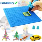 Силиконовая ручка для 3d-печати с базовым шаблоном, 2 силиконовых колпачка для пальцев, отличный инструмент для рисования 3d-ручки