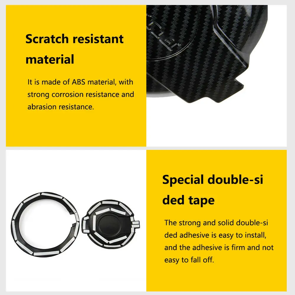 

Carbon Fiber Oil Fuel Tank Cap Cover Trim Door Gas Filler Cap for Dodge Challenger 2015-2019