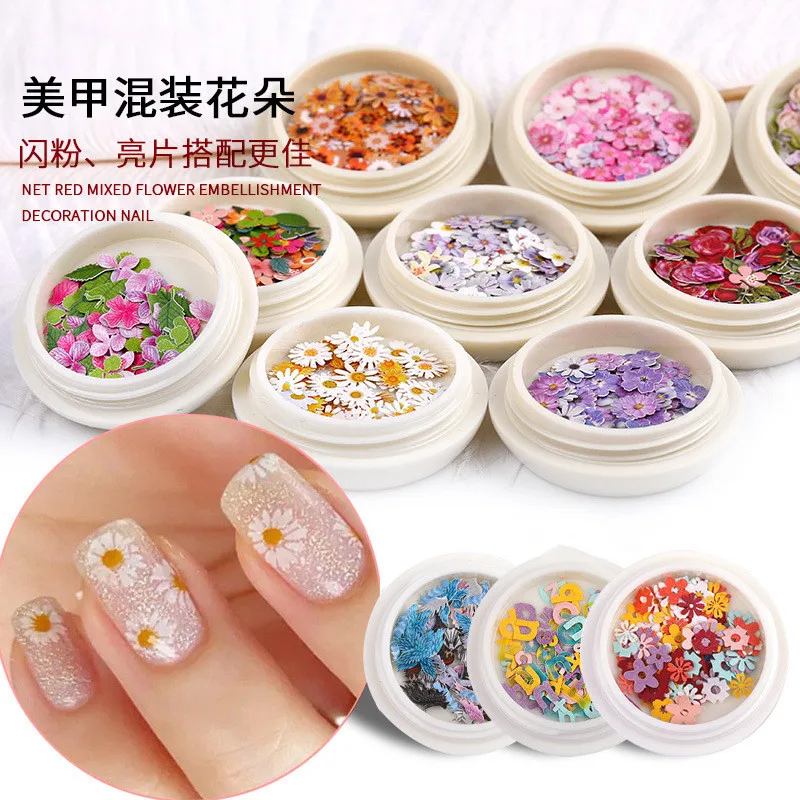 1 коробка наклейки древесная масса чипсы Смешанная имитация цветов трава