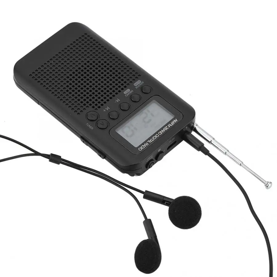 Портативный карманный радиоприемник AM/FM с цифровой настройкой ЖК дисплеем может