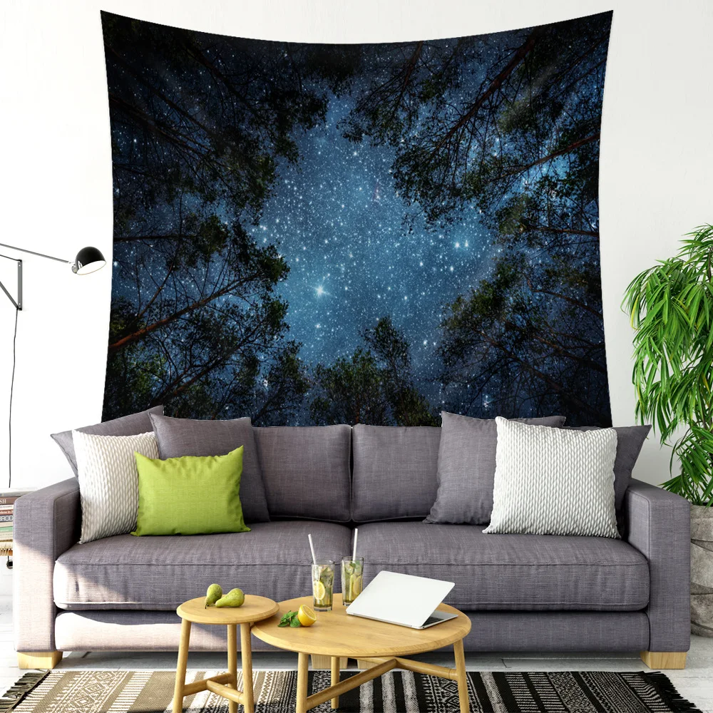150x100 см красивый натуральный лес Печатный настенный гобелен хиппи подвесной
