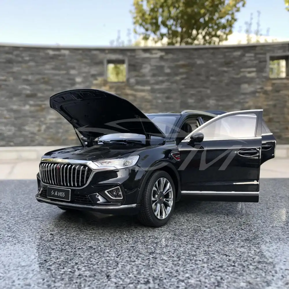Литая под давлением модель автомобиля век Дракон Hongqi HS5 SUV 1:18(черный)+ маленький подарок