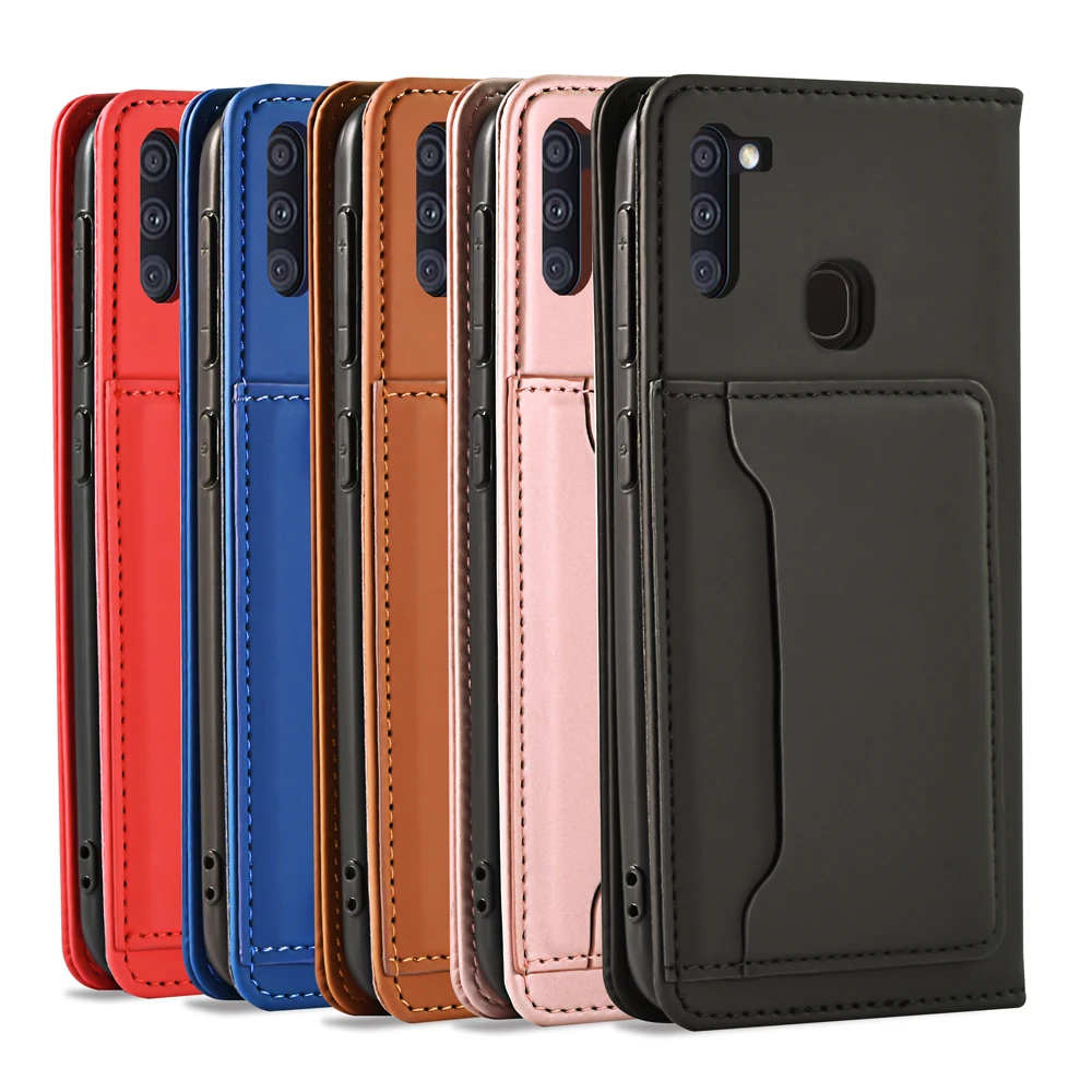 

Liquid Leather Magnetic Flip Wallet Phone Cover For Samsung S9 S10 Plus S10 Lite S10e S20 Ultra S20 FE M11 M51 Note 10 Lite 20