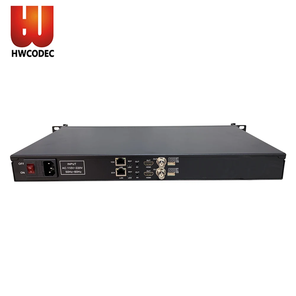 HWCODEC DR102 4K H.265 2 канала HDMI и BNC CVBS декодер MPEG1 MPEG2 MPEG4 потоковый видео SRT UDP RTMPS RTMP