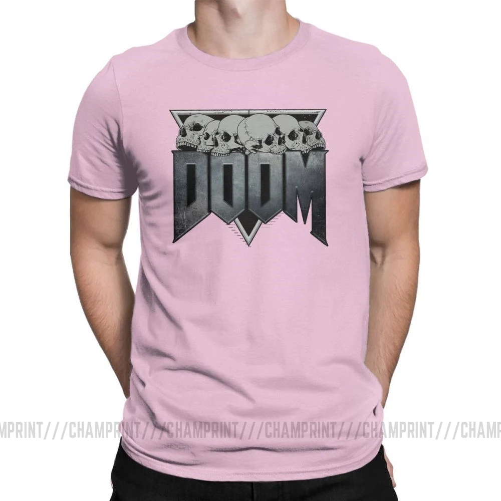 Мужская футболка Doom Eternal, хлопок, футболка, короткий рукав, игра, Конан, варвар, Тулса, змеиный культ, футболка, одежда с принтом - Цвет: Розовый