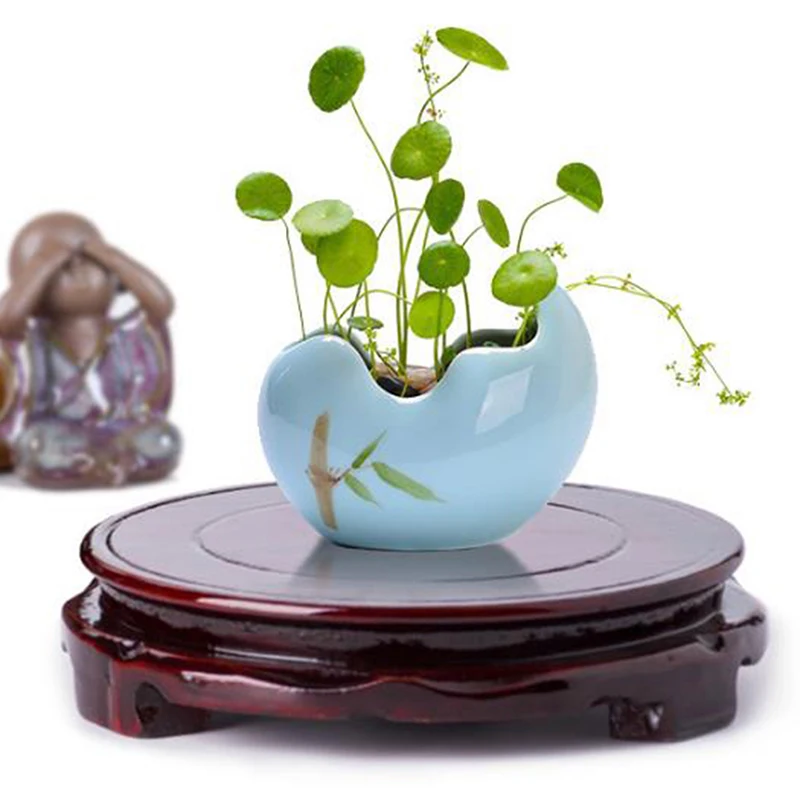 Будды Ладан горшок для растений дерево чайник с резьбой основание Диаметр