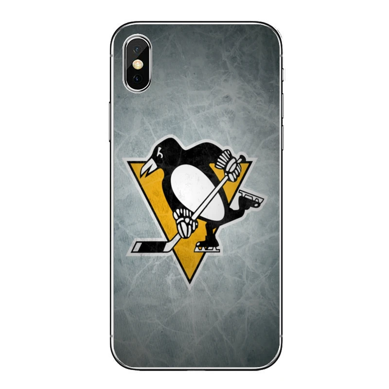 Силиконовый чехол для телефона с принтом в виде пингвина хоккея надписью love