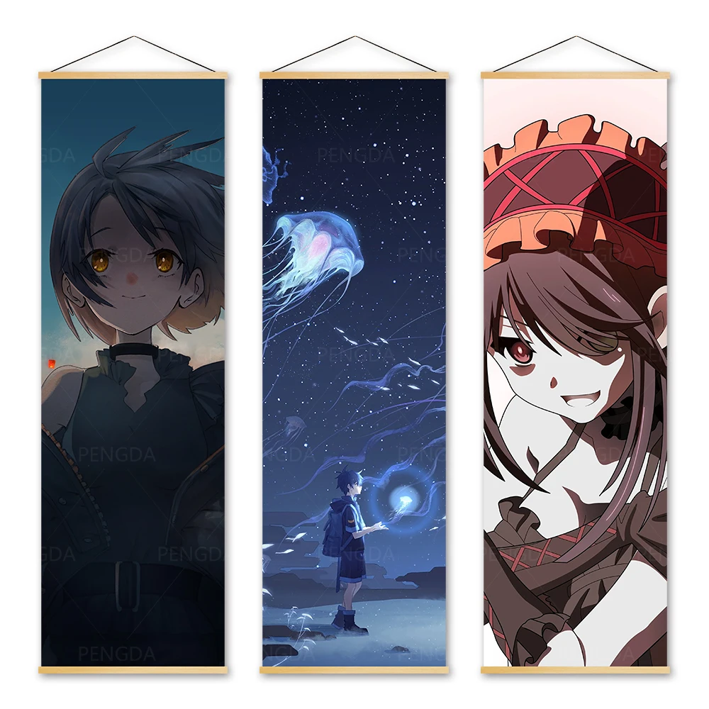 

Wall Artwork Date A Live Canvas Pictures Painting Print Poster Solid Wood Hanging Scrolls Classical Japan Anime Home Decoration