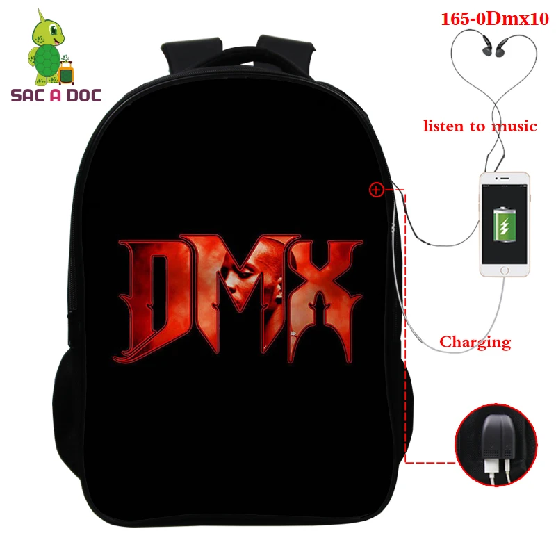 

New Bookbags for Children School Bags Girls 3D DMX Rapper Print School Backpacks for Teenager Boys Mochilas DMX Backpacks Men