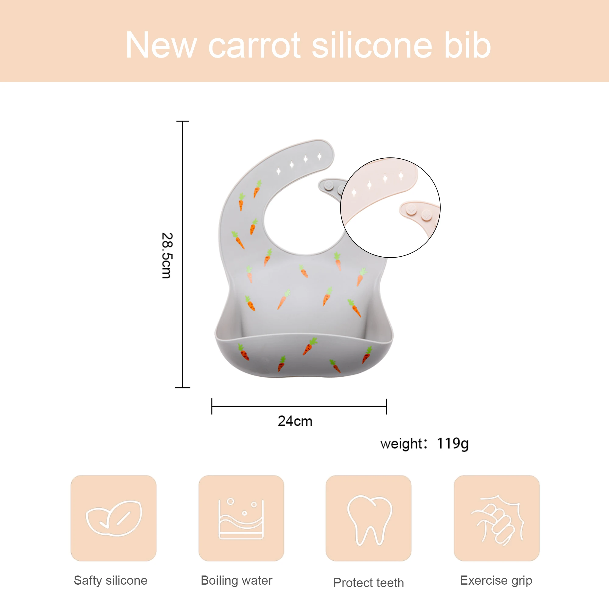 Детский силиконовый нагрудник водонепроницаемый для кормления новорожденных